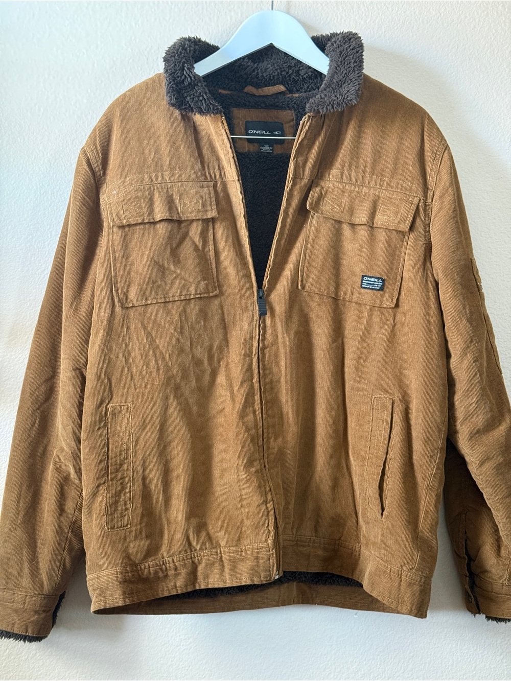 O'Neill Men's Tan Corduroy Sherpa Jacket
